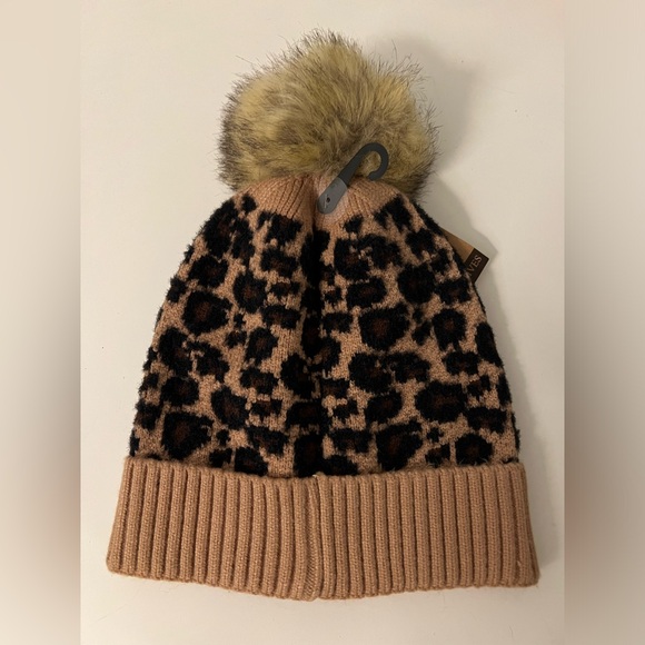 C.C Exclusives Soft Beanie hat with Leopard Pattern - Picture 8 of 8